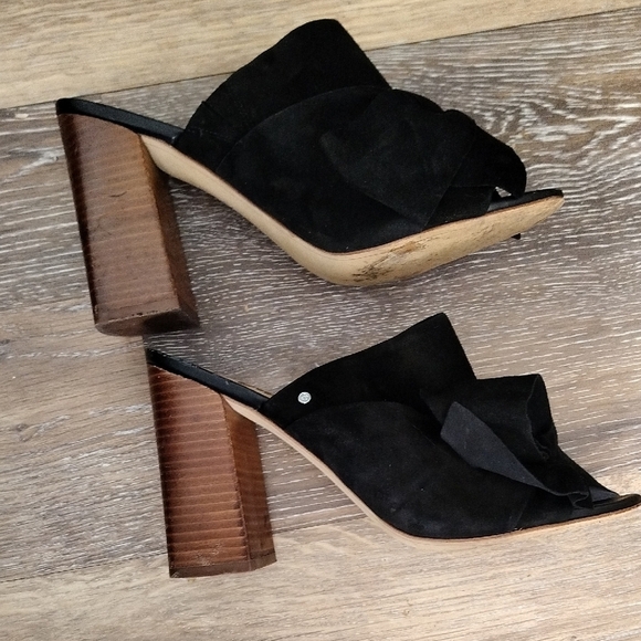 Sam Edelman Black Mules with Textured Bow and Block Heel - Picture 7 of 9